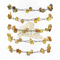 Natural amber bracelet with wire